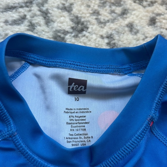 Tea Collection Blue Cherry Swim Top Size 10 - Picture 3 of 5